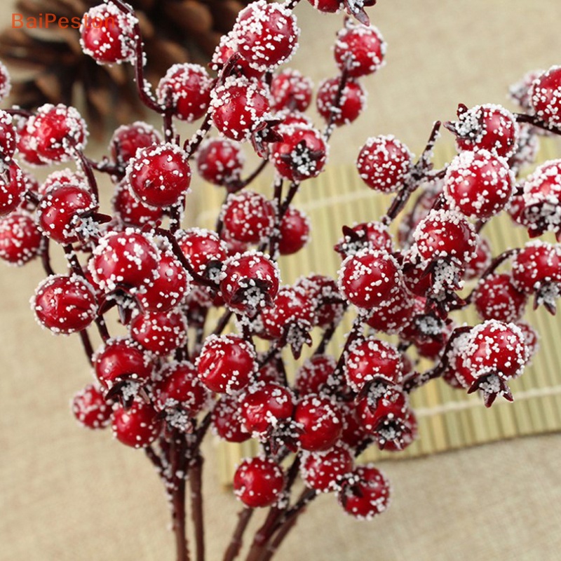 Chùm Berry Đỏ Nhân Tạo Dùng Trang Trí Giáng Sinh / Năm Mới