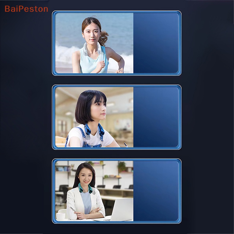 Quạt Làm Mát Đeo Cổ Không Cánh Mini Màn Hình Kỹ Thuật Số Sạc USB