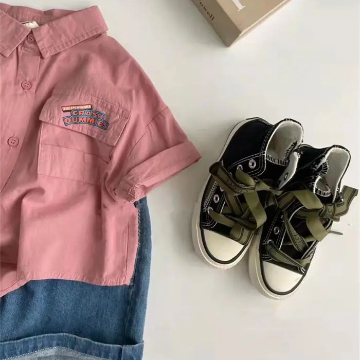 [Hàng Mới Về] Set Áo Sơ Mi Denim + Quần Jeans Phong Cách Hàn Quốc Cho Bé Trai