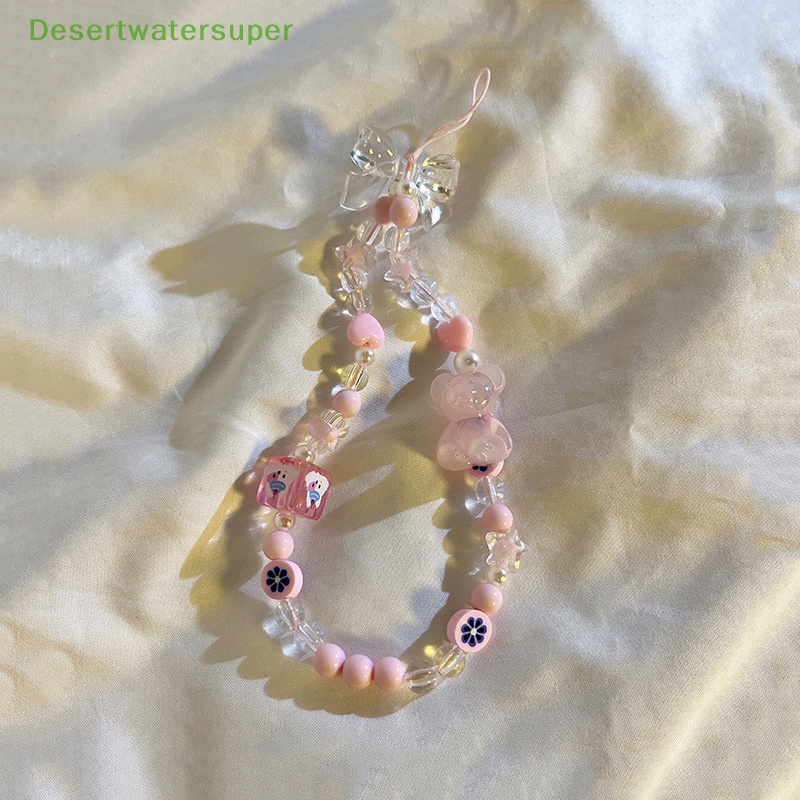 Dsvn Dây Đeo Điện Thoại Ngắn Xỏ Hạt Hình Gấu Hoạt Hình Sáng Tạo Cá Tính Hợp Thời Trang Cho Nữ