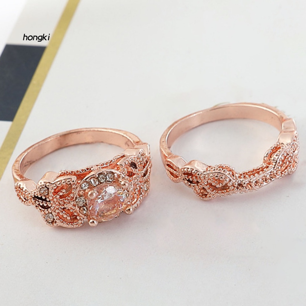 Set 2 NhẫN ĐíNh Kim Cương Giả Sang TrọNg Cho Nam Nữ
