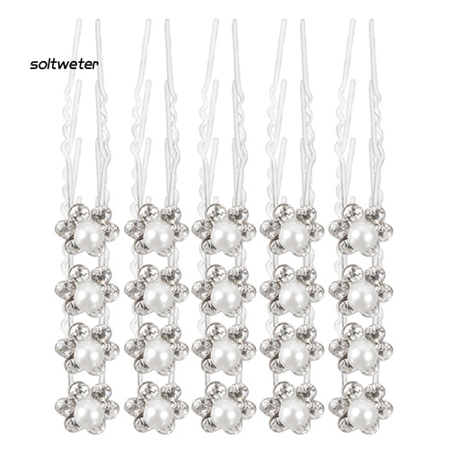 Bộ 20 Trâm Cài Tóc Hình Hoa Đính Ngọc Trai Nhân Tạo Màu Sắc Thời Trang Dành Cho Cô Dâu