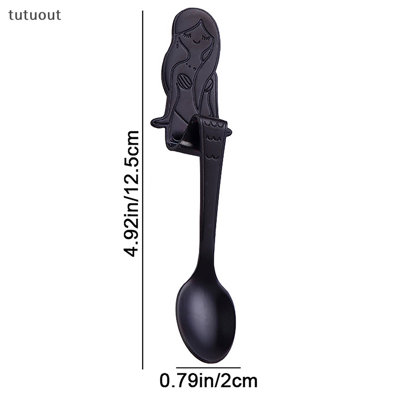 1 Muỗng Cà Phê Bằng Thép Không Gỉ 304 Thiết Kế Hình Nàng Tiên Cá Độc Đáo