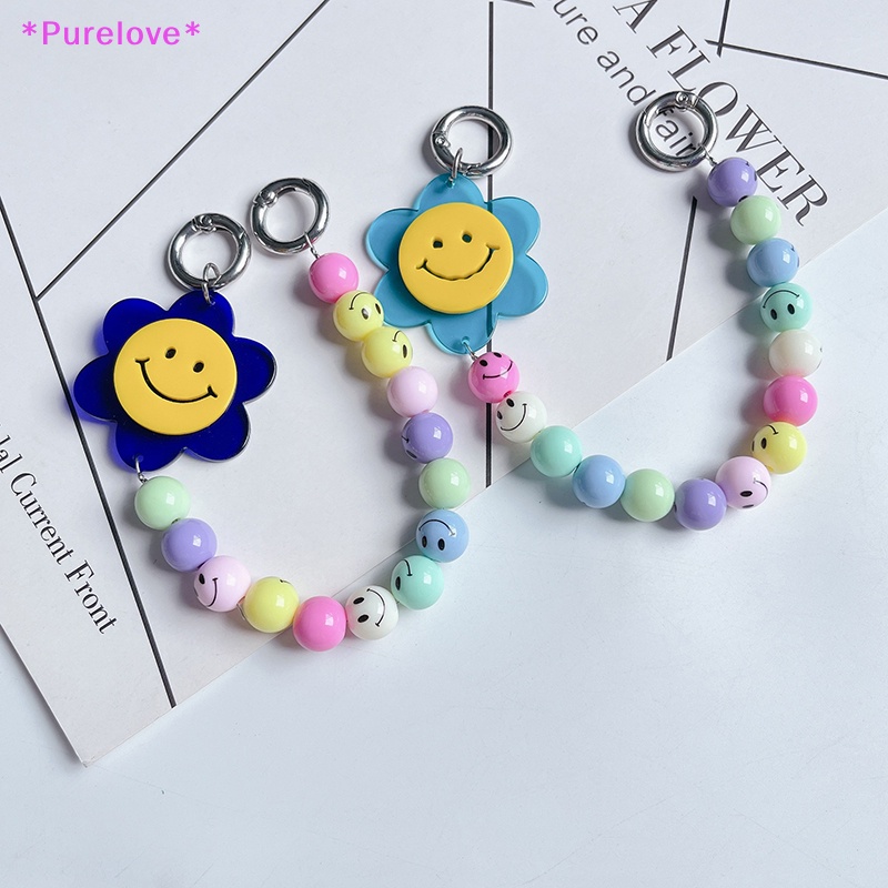 Vòng Tay Chuỗi Hạt Bằng Acrylic Gắn Điện Thoại Chống Thất Lạc Hình Trái Tim Dễ Thương Mới