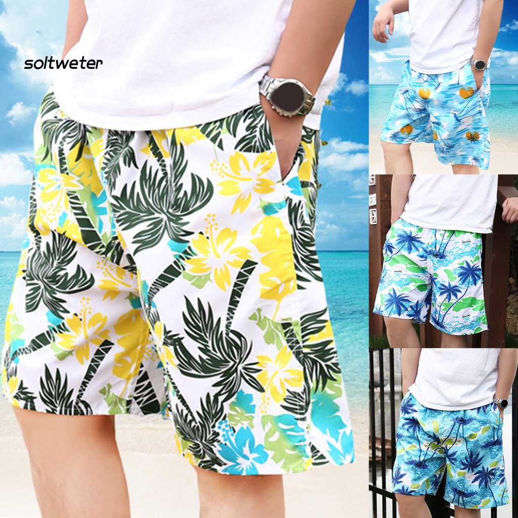 Quần Short Đi Biển Lưng Thun Dáng Rộng In Họa Tiết Hoa Nhiều Màu Thời Trang Mùa Hè