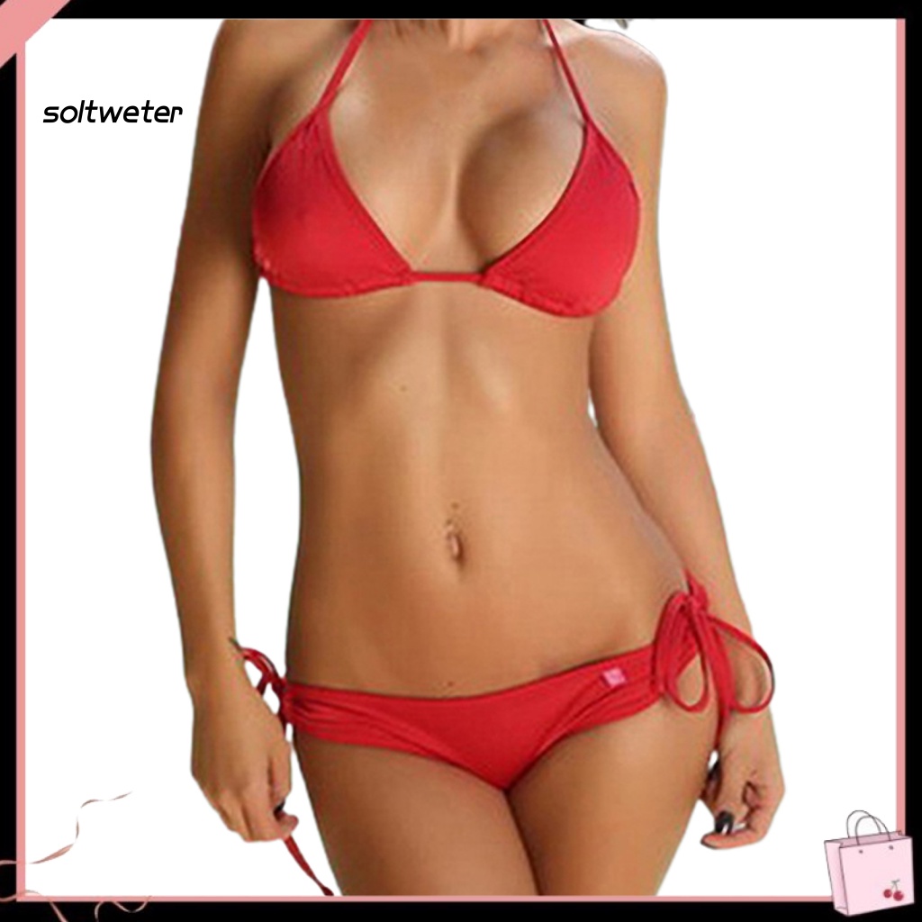 Bộ Bikini Hai Mảnh Tam Giác Dây Điều Chỉnh Được Quyến Rũ Cho Nữ