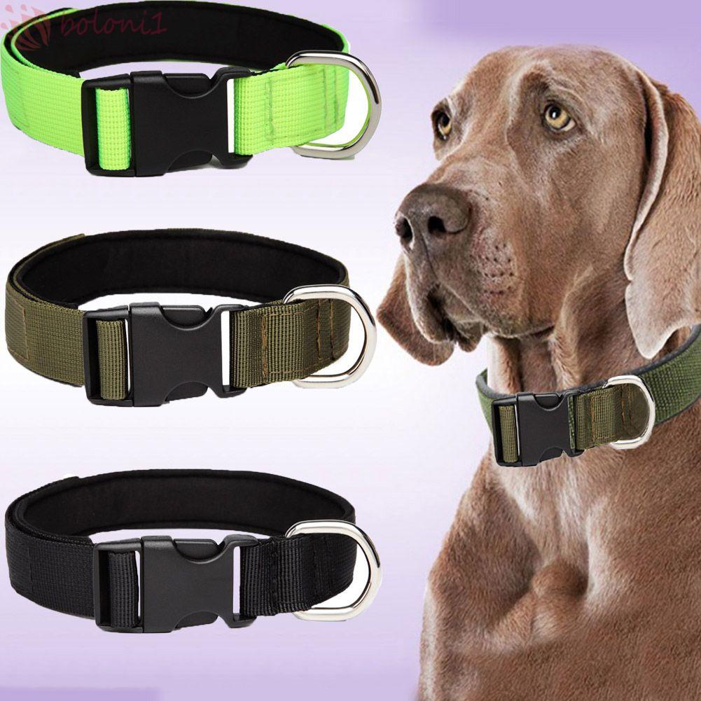 [COD] Vòng Cổ Nylon Màu Trơn Có Thể Điều Chỉnh Dành Cho Chó Cỡ Vừa Và Lớn