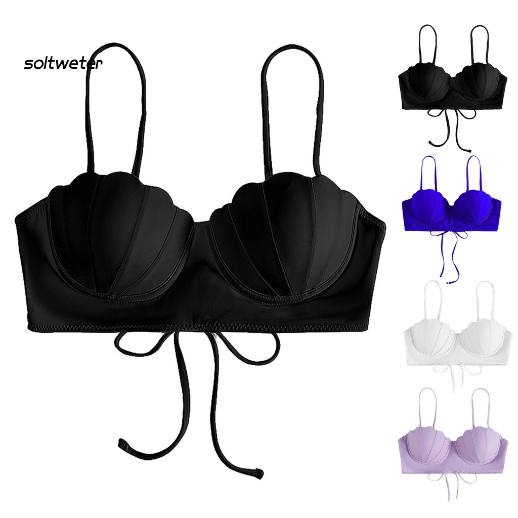 Áo Bơi Hai Dây Có Mút Nâng Ngực Màu Sắc Đơn Giản Cho Nữ