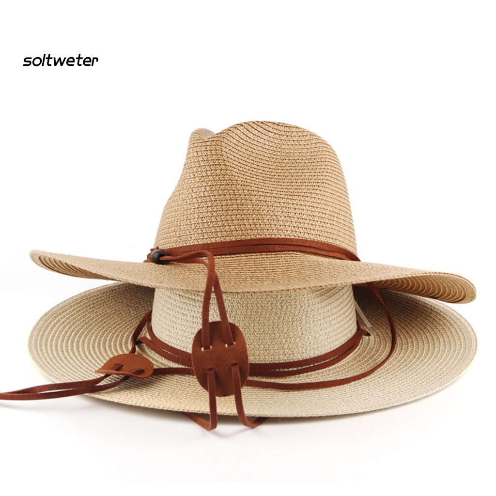 Mũ Cói Rộng Vành Chống Nắng / Gió Màu Trơn Tùy Chỉnh Thời Trang Cho Nam Và Nữ