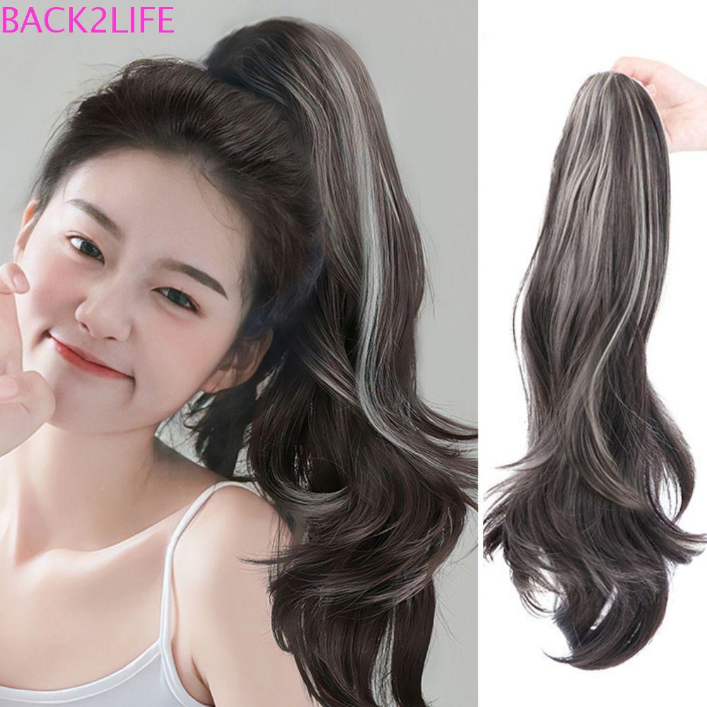 BACK2LIFE Tóc Giả Dài Gợn Sóng Màu Nâu Đen Tự Nhiên Chất Lượng Cao Cho Nữ