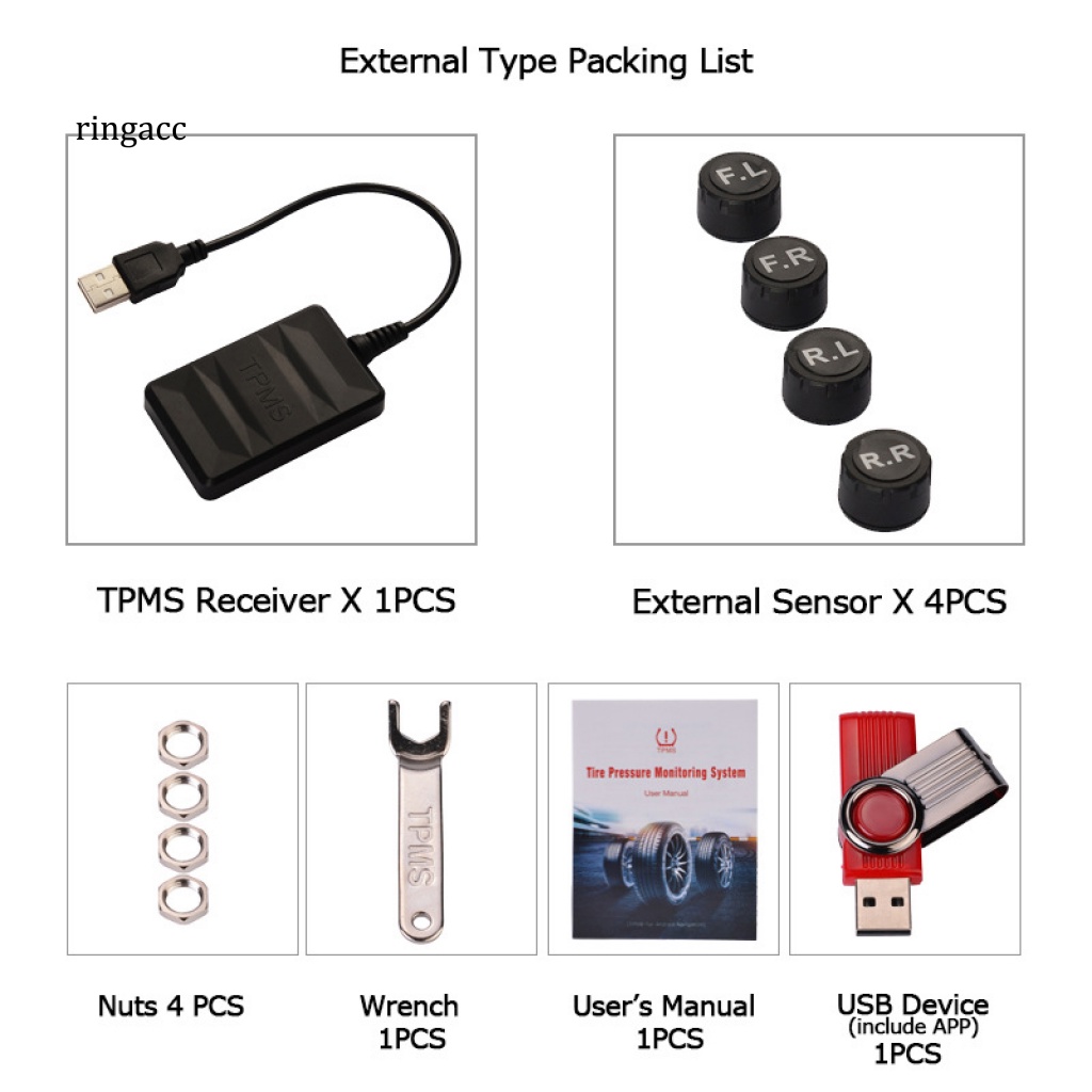 Bộ Cảm Biến Áp Suất Lốp Xe RGA TY05 / TY06 Chuyên Dụng