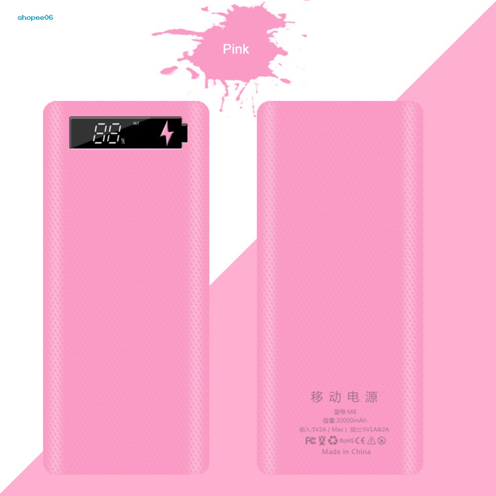 Vỏ Pin Sạc Dự Phòng PEMG Micro USB Type-C 18650 Màn Hình LCD DIY Ốp