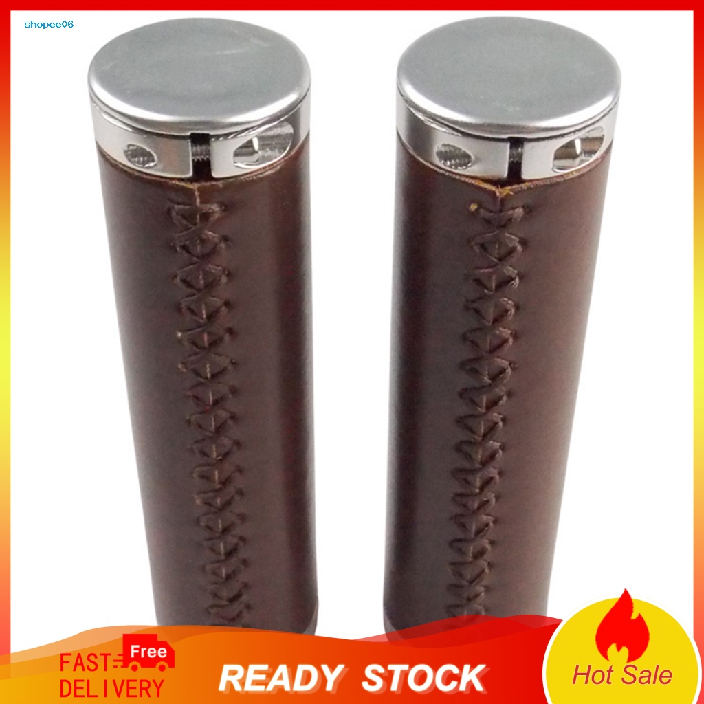 1 Cặp Vỏ Bọc Tay Lái Xe Đạp Leo Núi Bằng Da Giả Kiểu Vintage