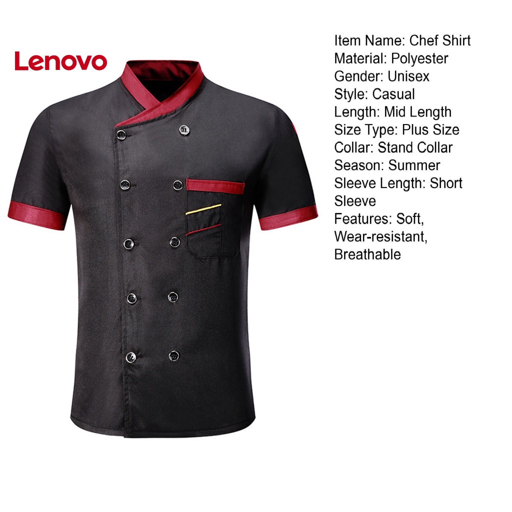 Áo Đầu Bếp Ngắn Tay Cổ Đứng Cài Hai Hàng Nút Họa Tiết Hoa Hướng Dương Phối Túi Cho Nam Nữ