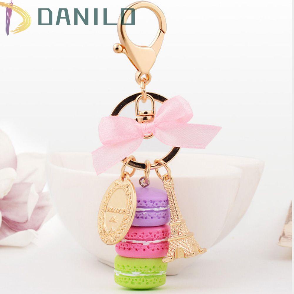 DANILO Hàng Mới Về Móc Khóa Dây Ruy Băng In Chữ Merry Birthday Pháp Bằng Kim Loại