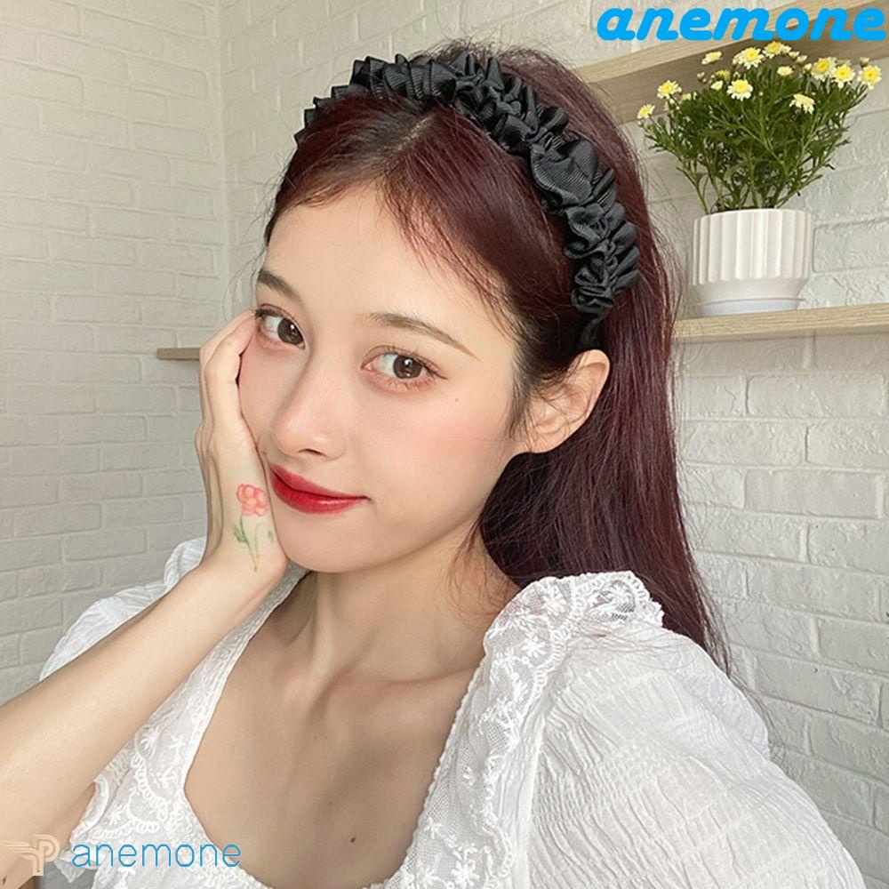 ANEMONE Băng Đô Cài Tóc Vải Satin Xếp Ly Thời Trang Cho Nữ