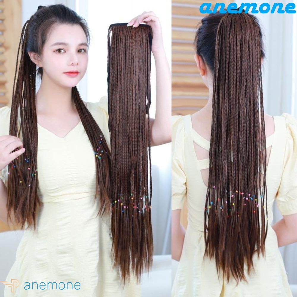 ANEMONE Bím Tóc Giả Bằng Sợi Tổng Hợp Màu Nâu Cá Tính Chịu Nhiệt