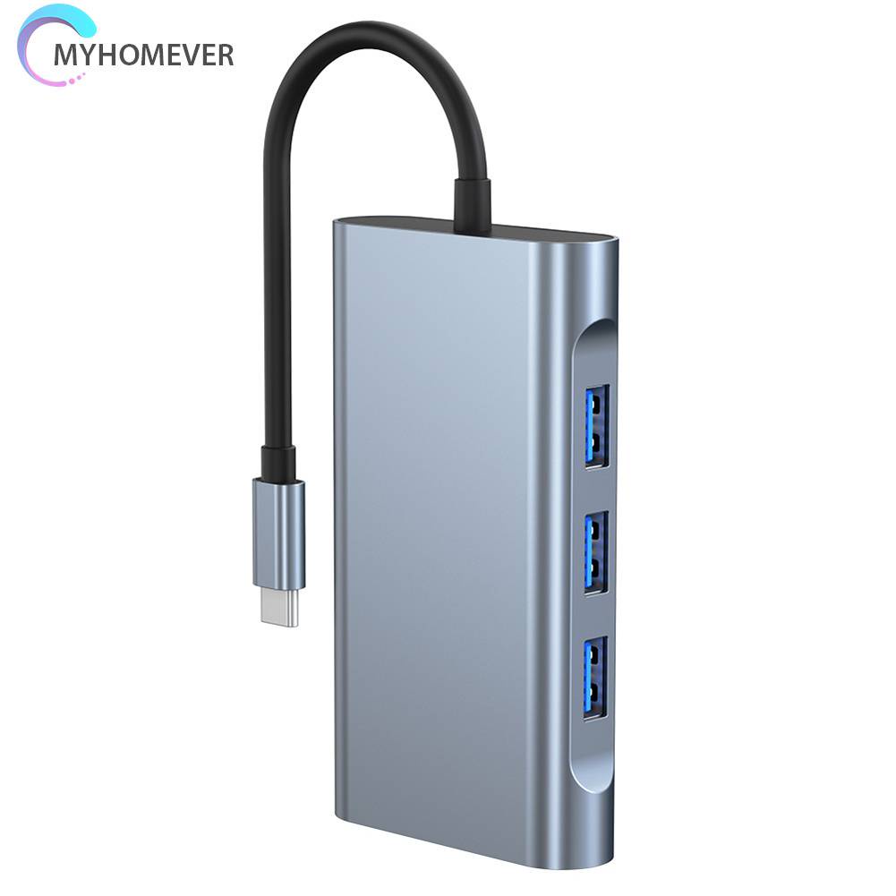 Bộ Chia Cổng Type-C 8 Trong 1 1080P 5GMbps 4K 30hz RJ45 100M 100W PD Chất Lượng Cao