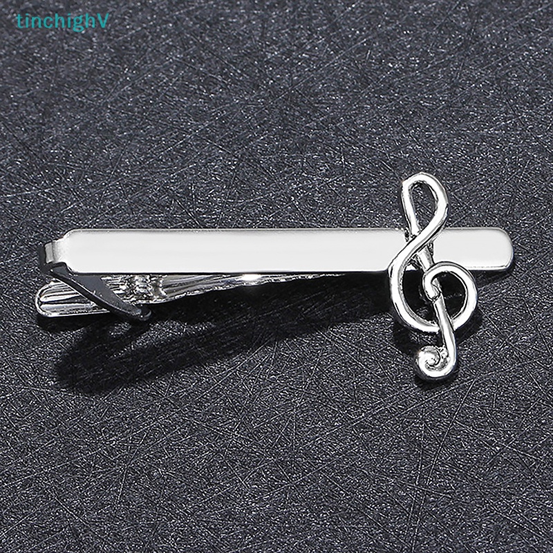 Kẹp Cà Vạt Bằng Hợp Kim Màu Bạc Hình Nốt Nhạc Cho Nam