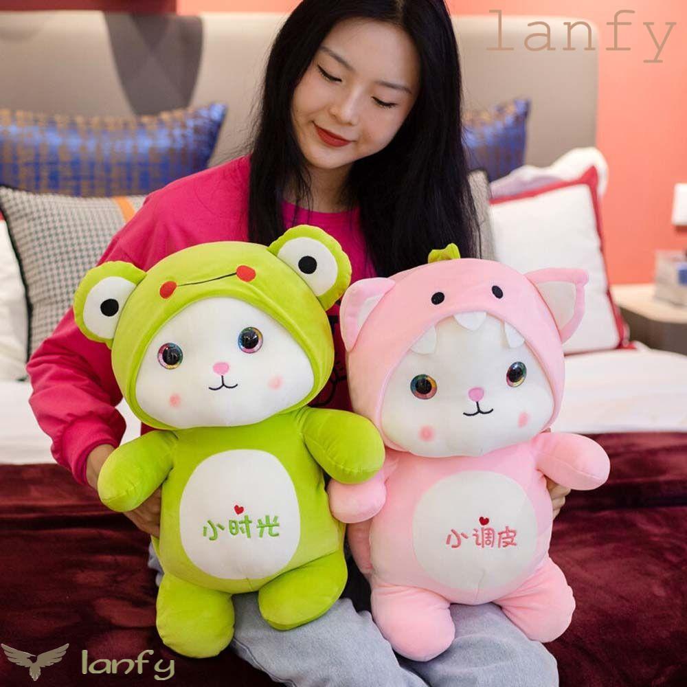 LANFY Đồ chơi nhồi bông Hình Mèo Mềm Mại Trang Trí Ghế Sofa