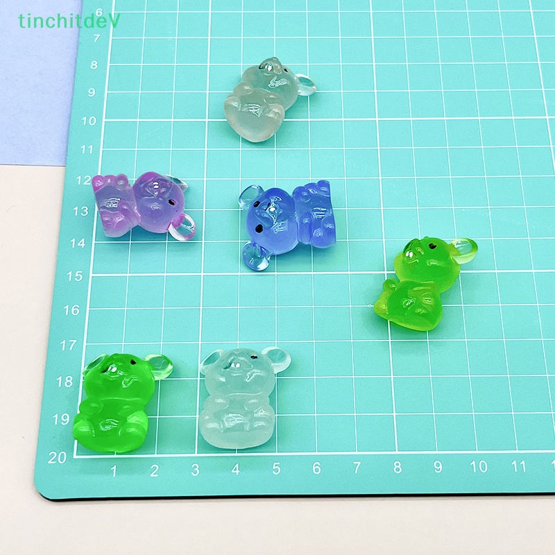 Set 2 Chú Chuột Mini Bằng Nhựa Resin Dạ Quang Dễ Thương Dùng Trang Trí