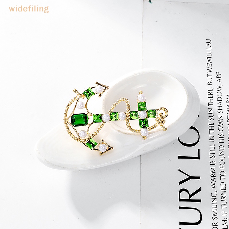 Trâm Cài Áo Hình Mỏ Neo Thuyền Màu Xanh Lá Phong Cách Baroque Cổ Điển Dành Cho Nữ