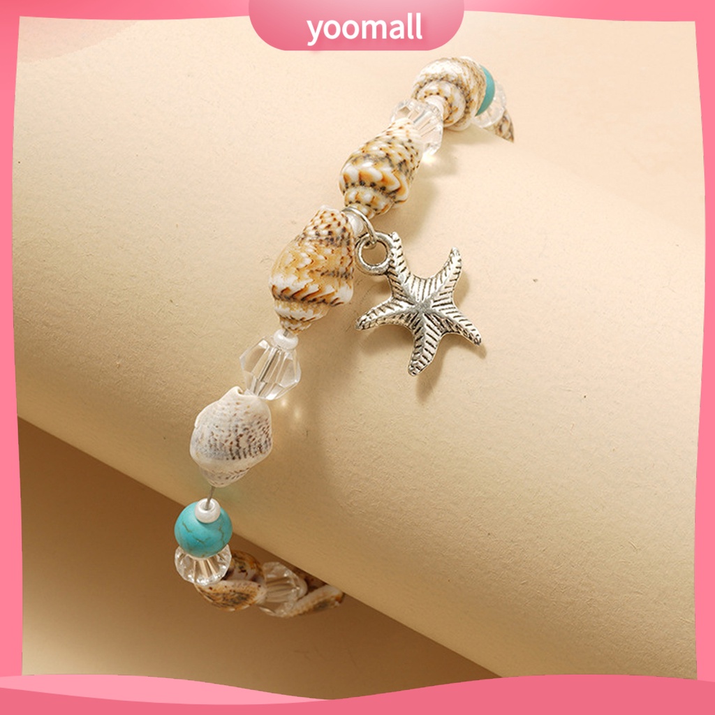 Vòng Đeo Cổ Chân Bằng Vỏ Sò Phong Cách Boho Có Thể Điều Chỉnh Dành Cho Nữ