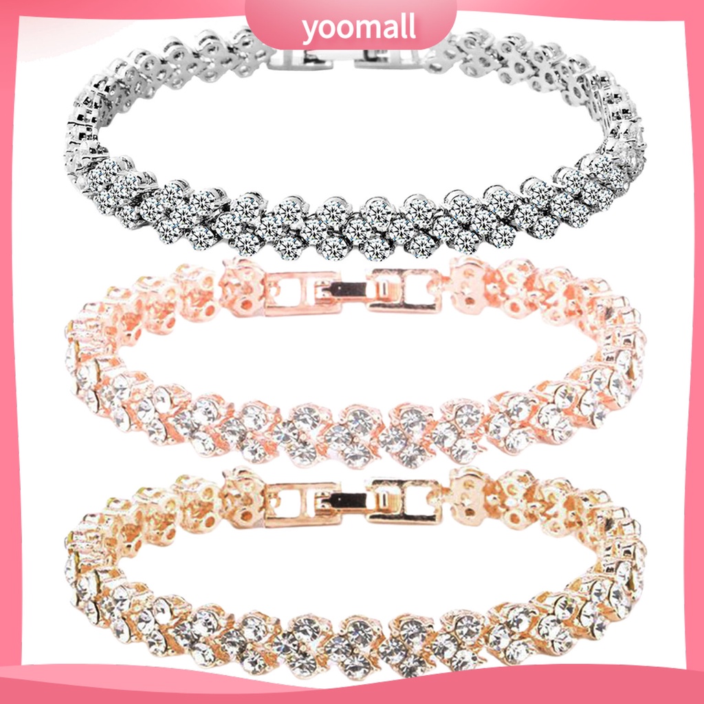 [YM] Vòng Tay Đính Đá Zircon Thanh Lịch Mặc Hàng Ngày Cho Nữ