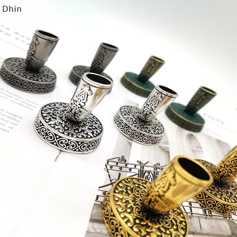 [Dhin] European Vintage Feather Pen Pen Stand Metal Round Pen Holder Pen Accessories COD