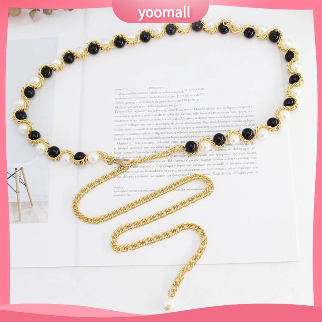 [YM] Chuỗi Dây Thắt Lưng Đính Ngọc Trai Giả Ngọt Ngào Có Thể Điều Chỉnh Trang Sức Hằng Ngày