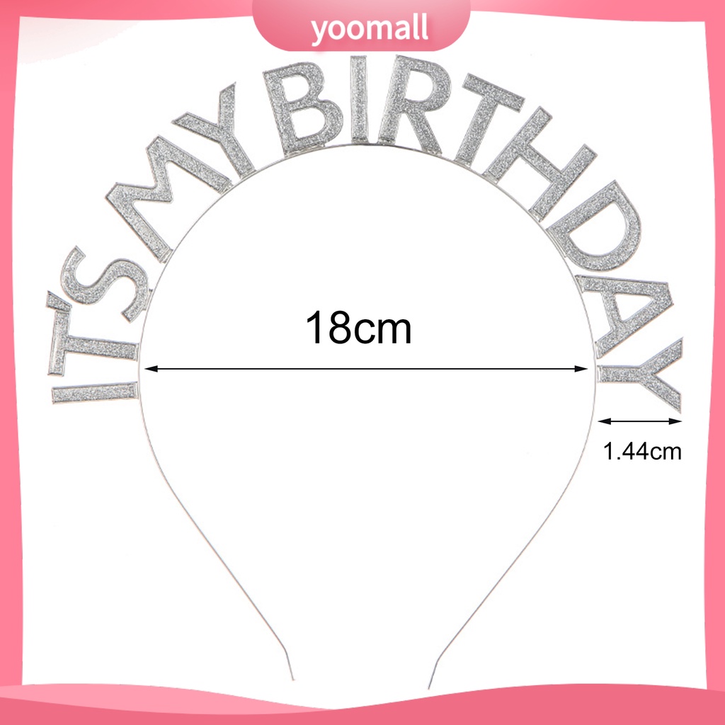 [YM] Cài Tóc Hình Vương Miện Bắt Mắt Bằng Hợp Kim Tinh Tế Chống Rỉ Sét Thiết Kế Chữ Happy Birthday Cho Nữ
