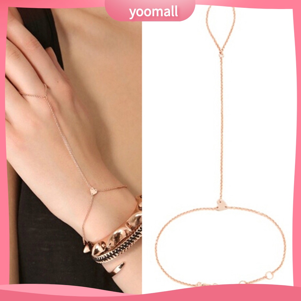 Vòng Đeo Tay Nối Nhẫn Hình Trái Tim Thời Trang Cho Nữ