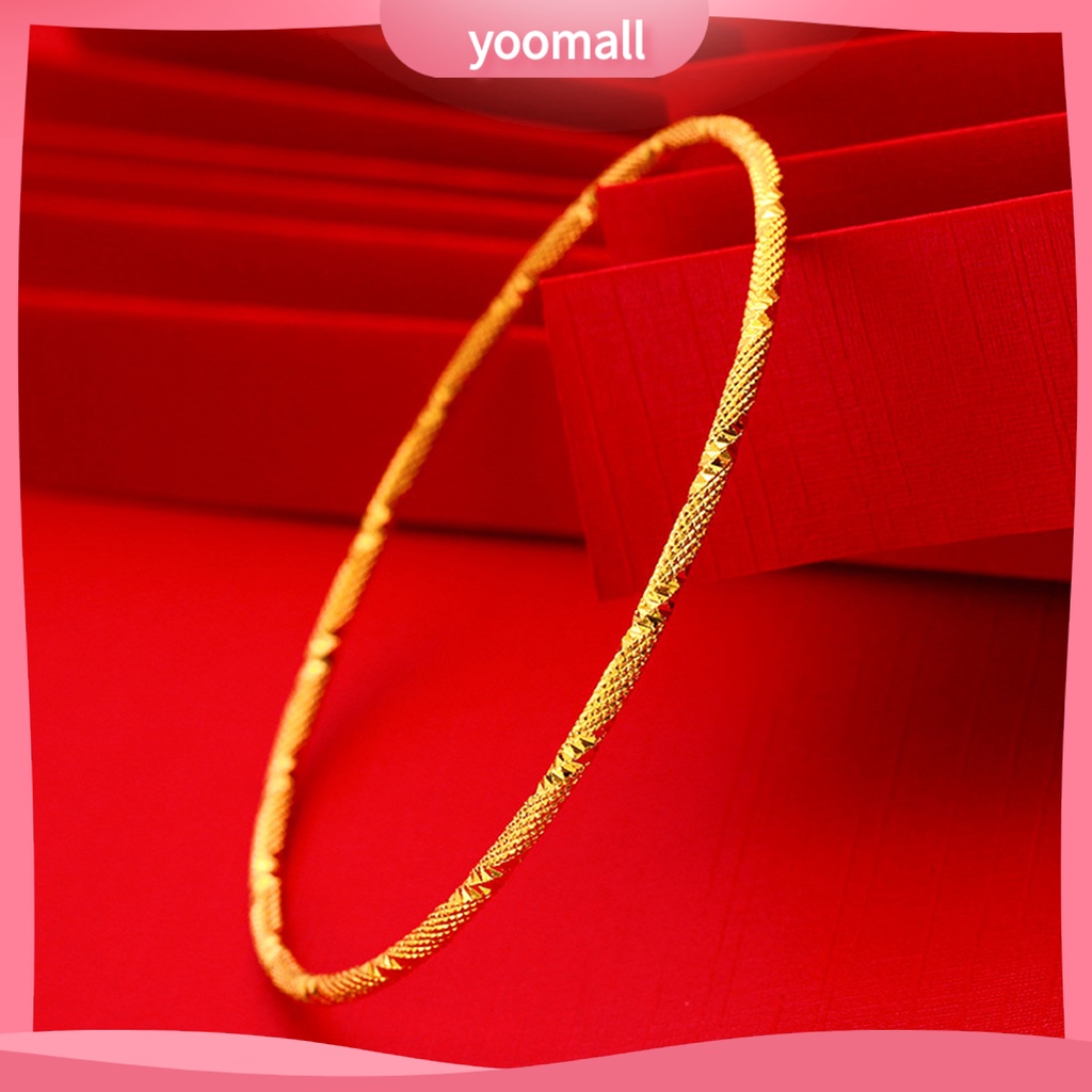 [YM] Set 3 Vòng Tay Bắt Mắt Màu Vàng Đồng Thau Tinh Tế Quyến Rũ Tinh Tế Hằng Ngày Cho Nữ Giới