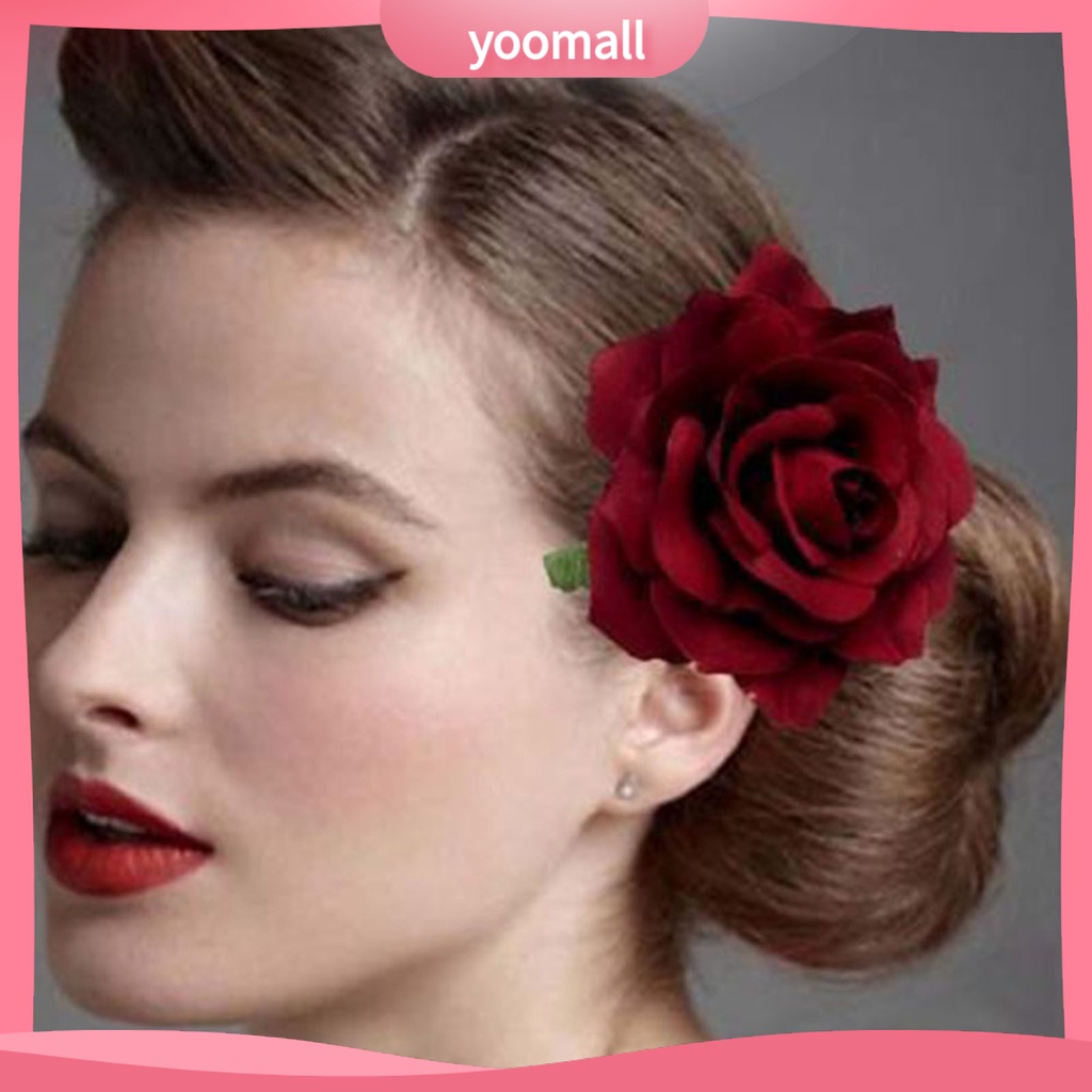 1 Kẹp Tóc Hình Hoa Hồng Bằng Kim Loại Có Thể Tái Sử Dụng