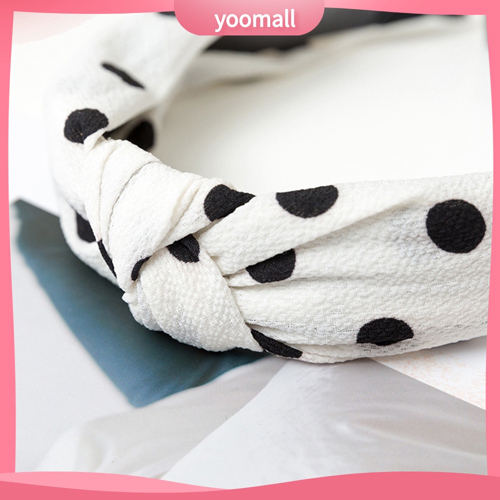 Băng Đô Nơ Cài Tóc Họa Tiết Chấm Bi Thời Trang Cho Nữ