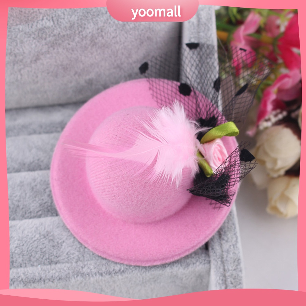 Set 6 Kẹp Tóc Hình Nón Vành Nhỏ Phối Mạng Che Mặt Cho Bé Gái