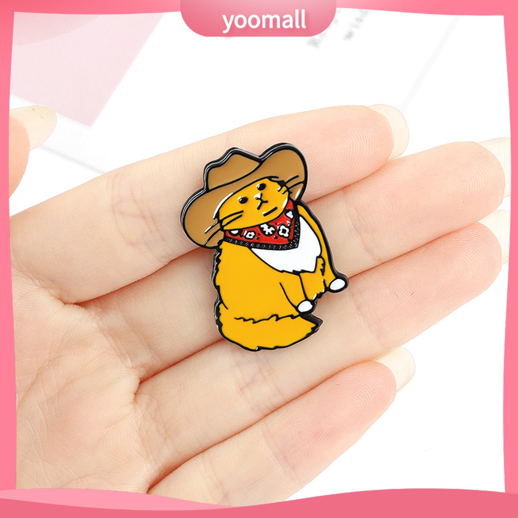 Ghim Cài Áo Hình Học Tráng Men Phong Cách Cao Bồi / Mèo Thời Trang Cho Nữ