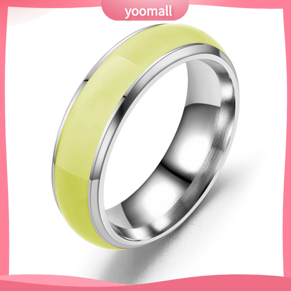 Nhẫn Phát Sáng Màu Trơn Đơn Giản Thời Trang Unisex