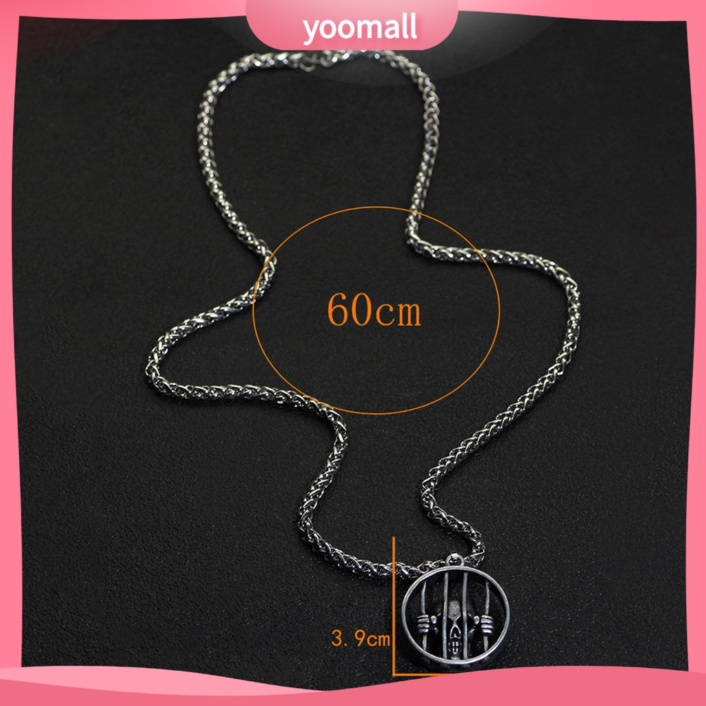 Vòng cổ Bằng Thép Không Gỉ Mặt Đầu Lâu Màu Sắc Trơn Phong Cách Hip Hop Cho Nam