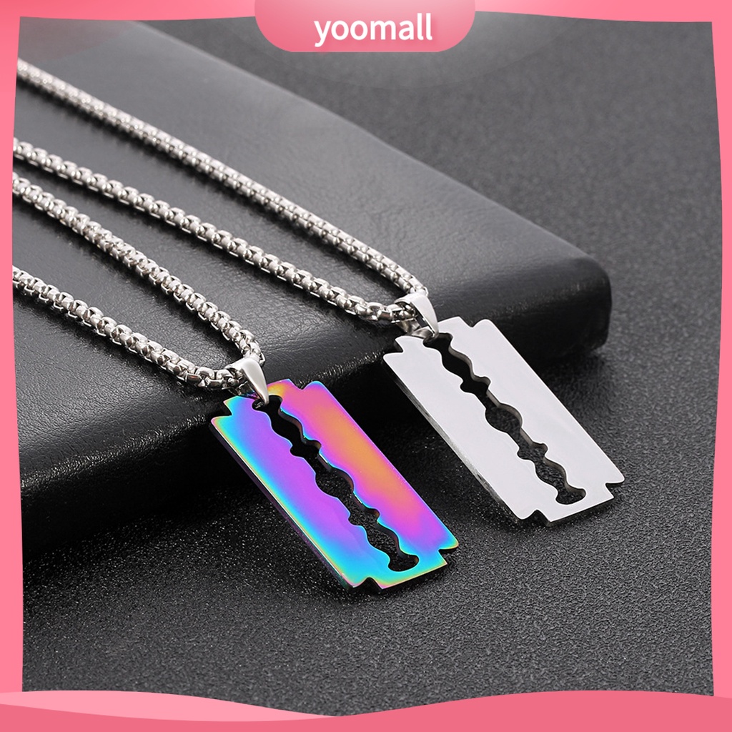 Vòng cổ Mặt Hình Lưỡi Dao Bằng Thép Không Gỉ Mạ Điện Phong Cách Punk Hip Hop Làm Quà Sinh Nhật Hàng Ngày Cho Nam Và Nữ