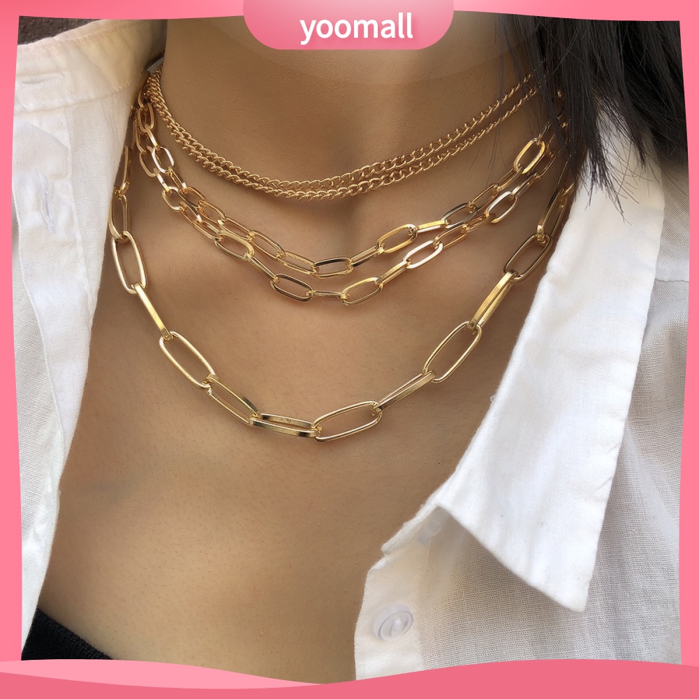 Vòng cổ Nhiều Lớp Phong Cách Punk Thời Trang Dành Cho Nữ
