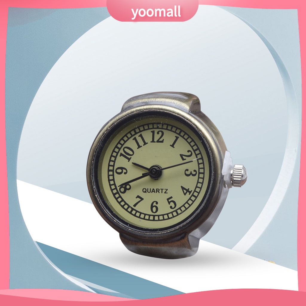 [YM] Đồng Hồ Đeo Tay Dạng Nhẫn Đeo Ngón Tay Phong Cách Vintage Tinh Tế Dùng Hàng Ngày