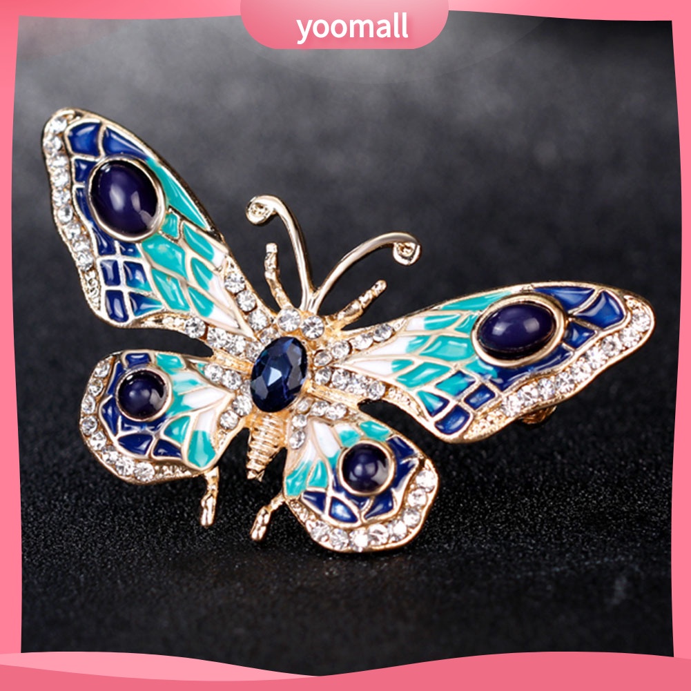 Ghim Cài Áo Hình Bướm Đính Đá Nhân Tạo Thời Trang