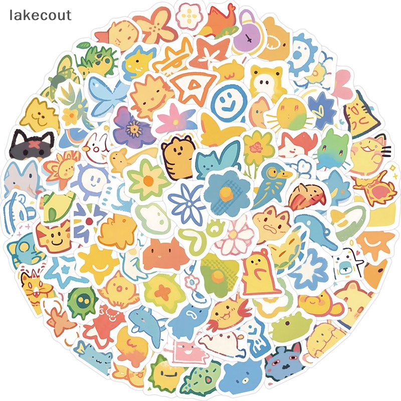 Bộ 100 Nhãn Dán Graffiti Nhiều Màu Sắc Dễ Thương Chống Thấm Nước Trang Trí Vali / Laptop / Vali / Ly Nước