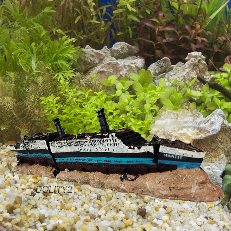 Shipwreck Theme Landscaping Hideouts Accessories Decorative Collection Fish Hiding Place Creative Polyresin Aquarium Decorations