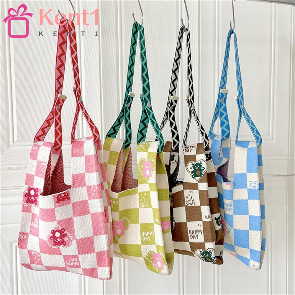 KENT1 Túi Xách Đan Len Thủ Công Có Thể Tái Sử Dụng Thời Trang Cho Nữ