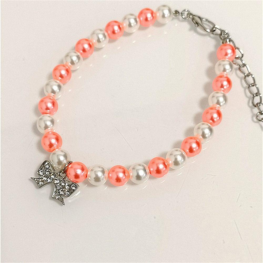 Vòng Cổ Đính Đá Giả Kim Cương Và Nơ Sang Trọng Cho Thú Cưng