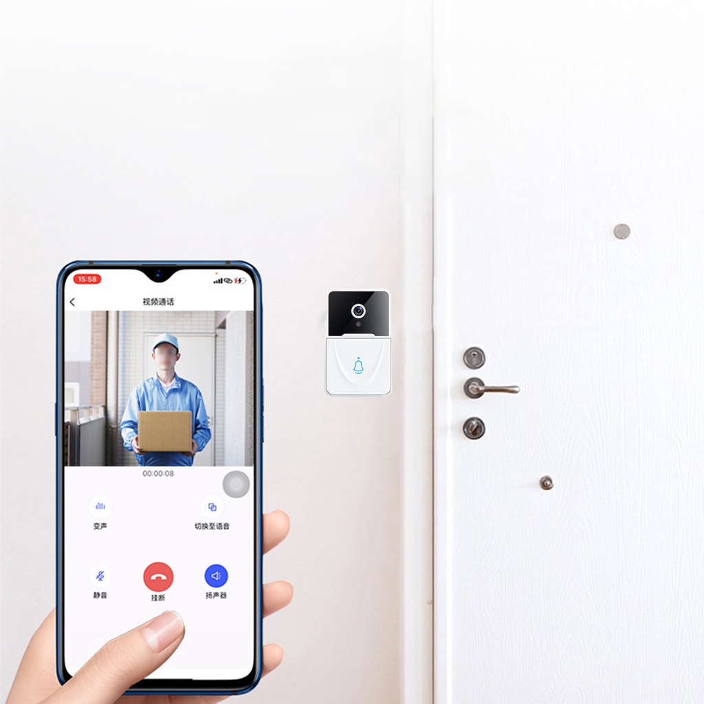 1 Bộ Chuông Cửa Không Dây Thông Minh Có Camera 1080P IP65