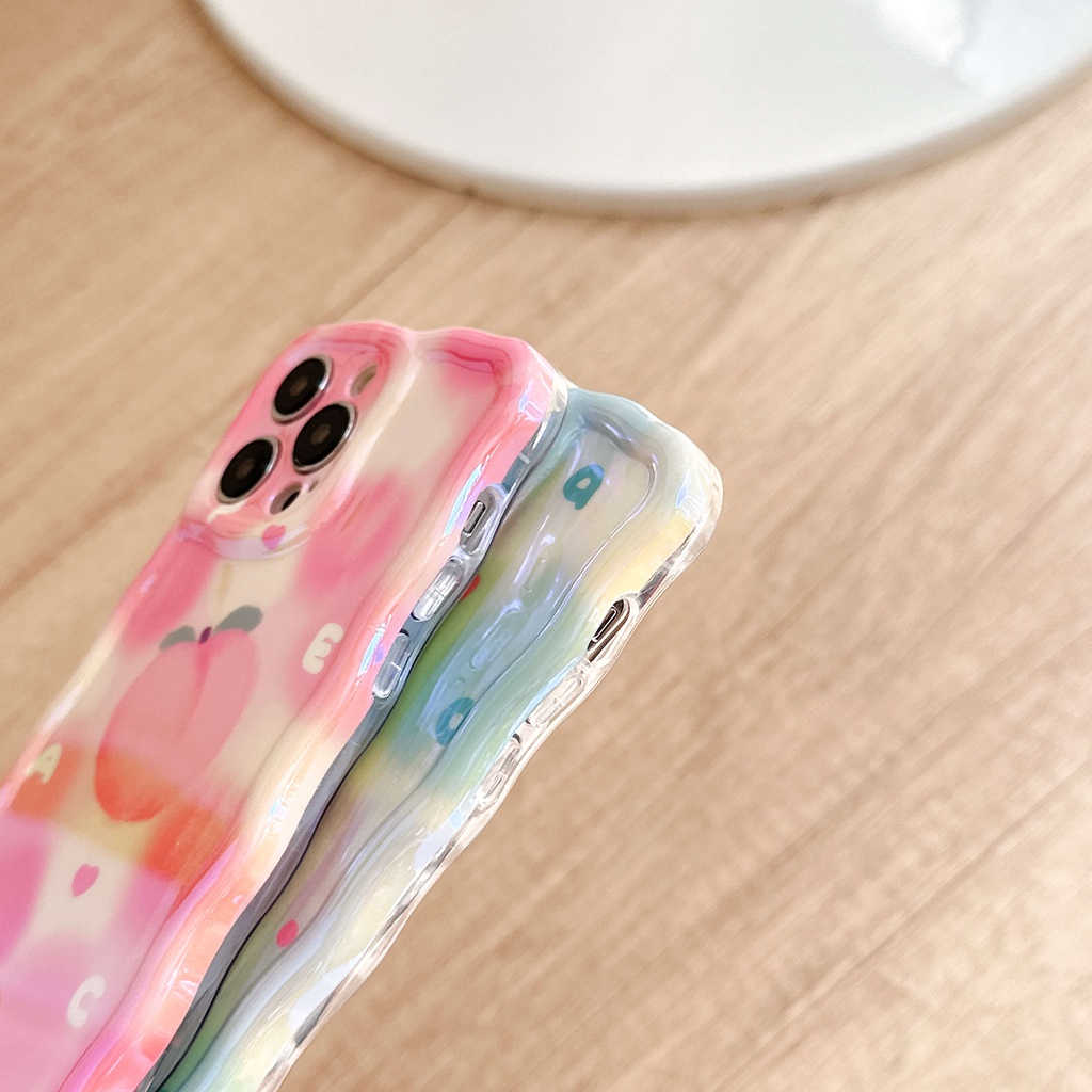 Ốp Điện Thoại TPU Chống Sốc Họa Tiết Quả Đào / Bơ Màu Blue-ray Cho IPhone 14 13 12 Pro Max