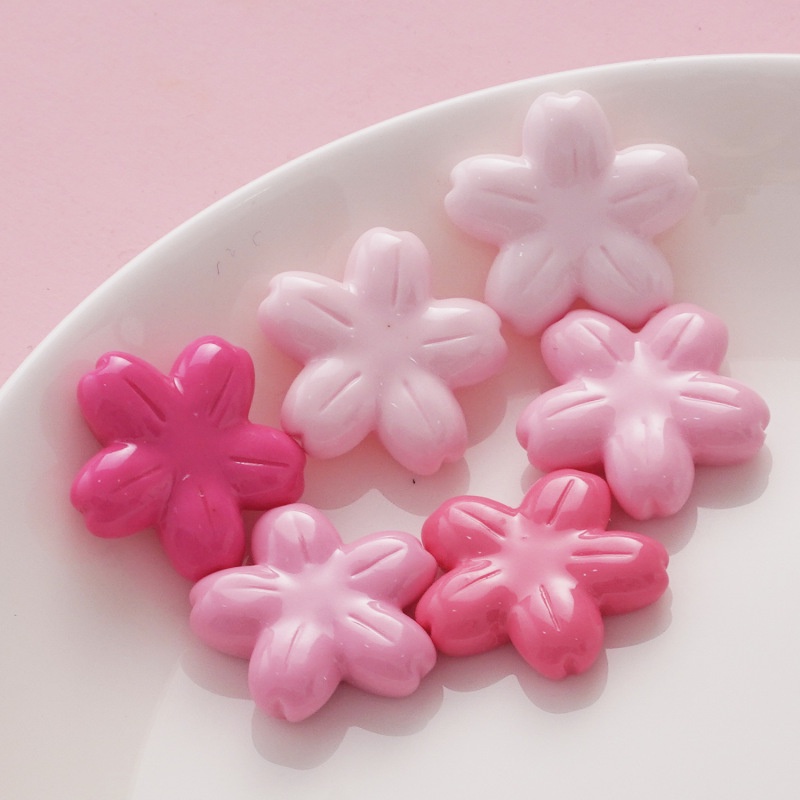 Bộ 10 Bông Hoa Màu Hồng Gradient Trang Trí Ốp Điện Thoại